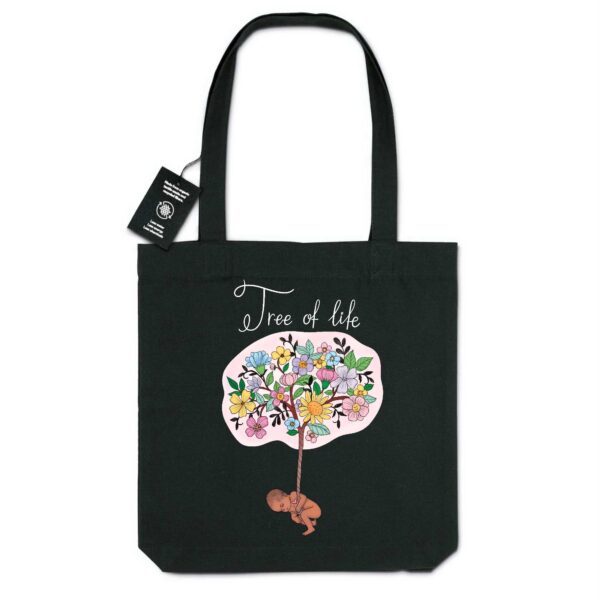 Tree of life, col, w, B-Dark skin,tote